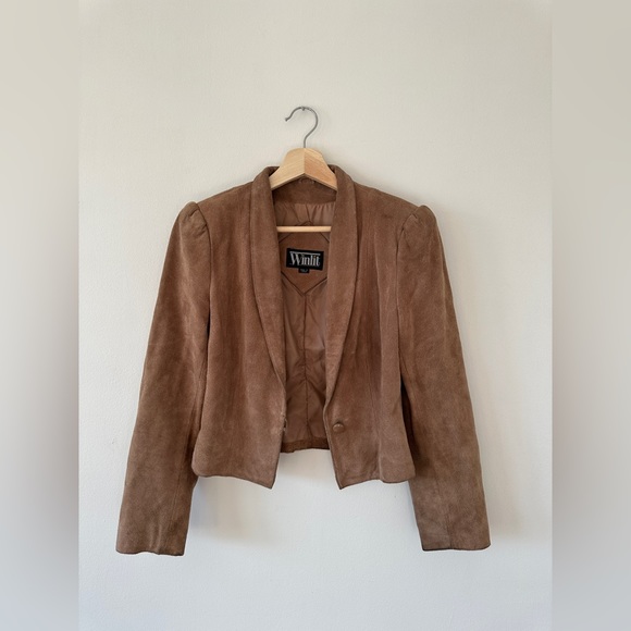 Vintage Winlit Suede Leather Blazer Jacket - Picture 12 of 15